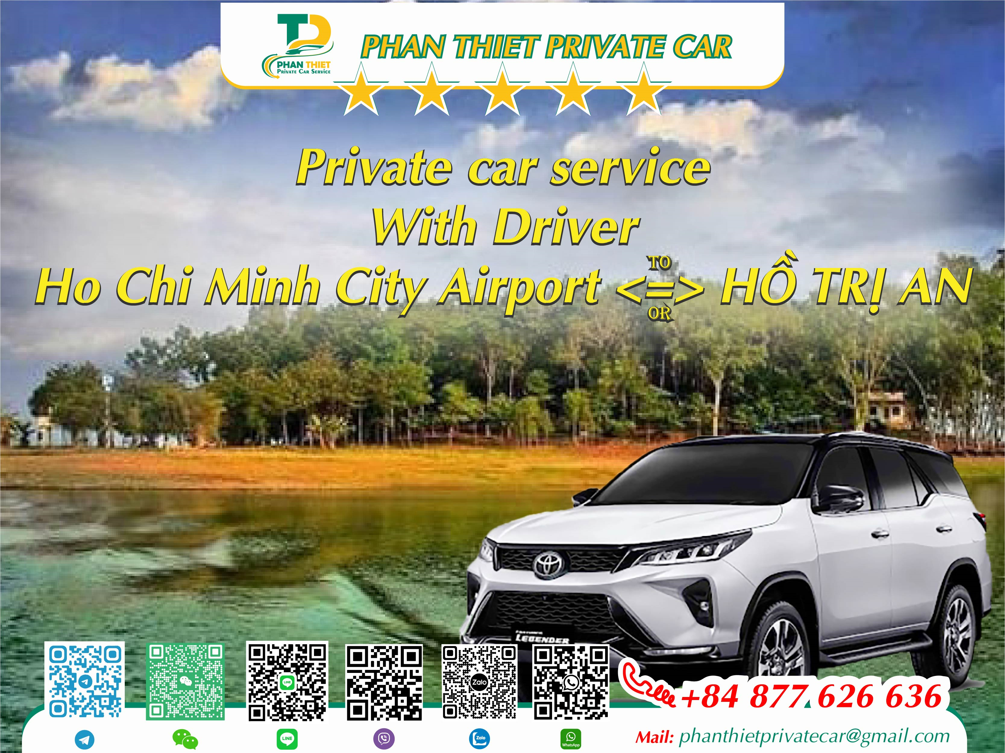 Private Car From Ho Chi Minh City <=> Ho Tri An (private car with driver)